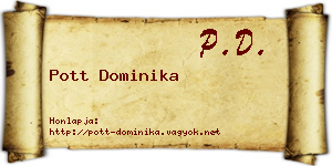 Pott Dominika névjegykártya